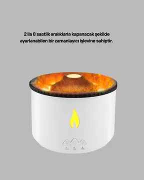 3D Alev Işıklı Aromaterapi Makinesi – 360 ml Su Kapasiteli Sessiz Difüzör