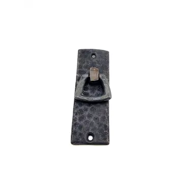 Antika Tarz Dekoratif Pirinç Dik Dövme Mobilya Kulbu - 90x31 Mm, Oksit