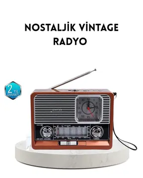 Dekoratif Vintage Radyo – Klasik Görünüm Modern Fonksiyon ve Uzun Ömürlü Kullanım