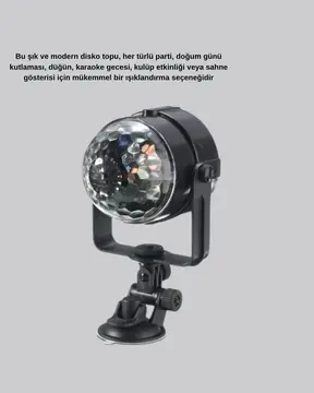 Ritme Duyarlı LED Disko Topu – Renkli Işık Gösterili Parti Lambası