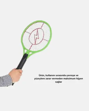 Taşınabilir Elektronik Sineklik – Üç Katmanlı Güvenli Izgara ve Kimyasız Koruma