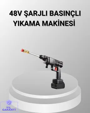 48V Kablosuz Yıkama Makinesi – 2 Pil Köpük Tankı ve Ayarlanabilir