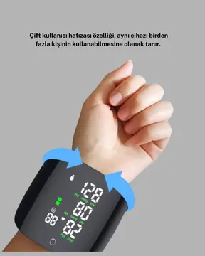 Dijital Bilek Tansiyon Aleti – Çift Kullanıcı Hafızalı Aritmi Uyarılı ve Otomatik Kapanmalı