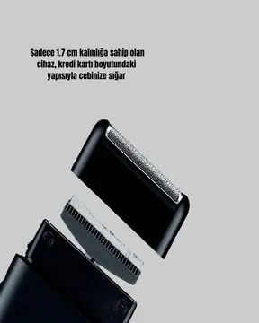 Kompakt Şarjlı Tıraş Makinesi Çift Yönlü Bıçaklı 45 Dakika Kullanım Süreli