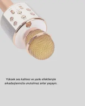 Bluetooth Karaoke Mikrofon Şarjlı Uzun Pil Ömürlü Çok Fonksiyonlu