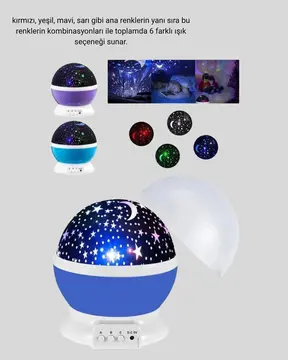 LED Gece Lambası 6 Renk Seçenekli Yumuşak Işıklı Uyku Yardımcı Lamba