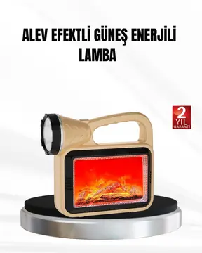 Solar Alev Işığı COB Teknolojili Taşınabilir El Feneri ve Kamp Lambası