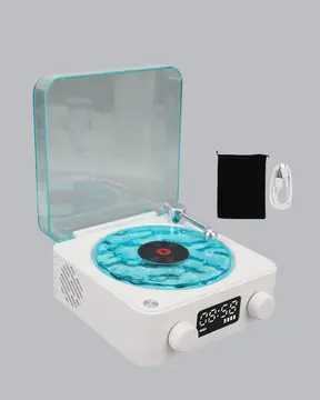 Gece Lambası Stereo Bluetooth Hoparlör Dijital Saatli Vintage Tasarım Çok Fonksiyonlu