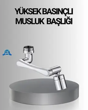 1080° Dönebilen Musluk Başlığı Robotik Kol Havalandırıcı Çok Yönlü Su Yönlendirme