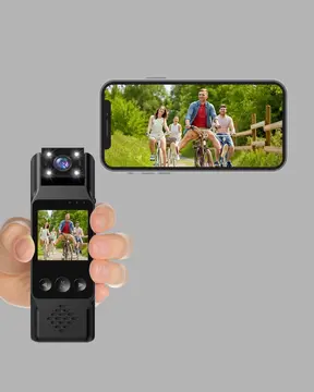 180 Derece Dönebilen Mini Kamera Full HD TFT Ekran Hareket Sensörlü