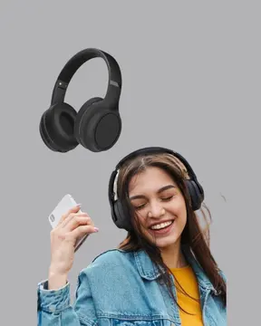 Kablosuz Bluetooth Kulaklık 5.0 18 Saat Kullanım Dinamik Sürücü Siyah
