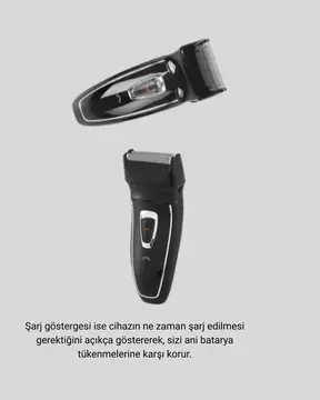Şarjlı Kablosuz Tıraş Makinesi Çift Başlık Kuru Tıraş Ergonomik Taşınabilir