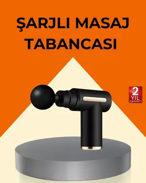 Şarjlı Kas Masaj Aleti 6 Kademe 4 Başlık Derin Doku EMS Titreşim Sporcu Masaj Tabancası
