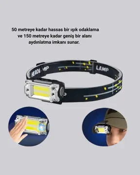 Kafa Lambası Led Fener Pratik Taşınabilir Ayarlanabilir USB Şarjlı
