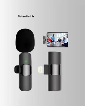 iPhone Uyumlu Çift Mikrofonlu Kablosuz Yaka Seti Profesyonel Ses