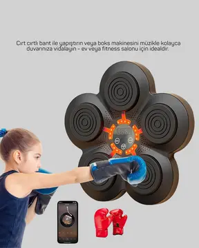 Ev Tipi Akıllı Boks Duvar Paneli Müzikli Bluetoothlu Refleks Geliştirme Cihazı