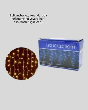 4 Metre Şelale Perde Led Işık Dış Mekan İç Mekan Uyumlu