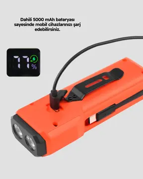 Su Geçirmez Bisiklet Işığı 5000 mAh Powerbankli Ön Far