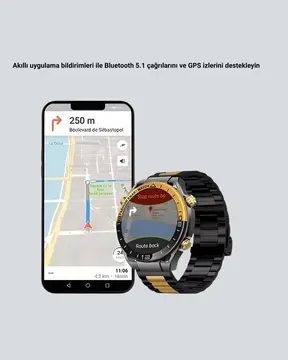 Amoled Ekran Akıllı Saat Bluetooth 5.1 Çağrı Destekli 3 Bileklikli