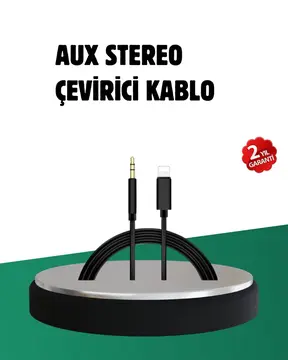 iPhone Uyumlu Lightning – 3.5mm Aux Adaptör Kablo Stereo Ses Aktarım