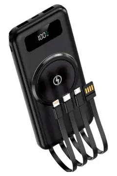Kablosuz Çoklu Şarj Girişli 10.000 Mah Kablolu Powerbank Taşınabilir