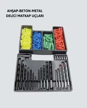 Delme Uç Seti 24 Parça Kutulu Matkap Ucu Ahşap Metal Beton İçin
