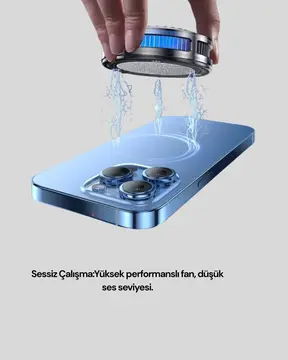Gaming Telefon Soğutucu RGB Fan Sessiz Çalışma Tüm Modeller Uyumlu
