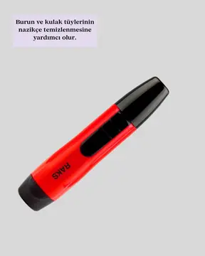 Raks Kırmızı Tüy Temizleme Cihazı Kulak Burun Pilli Ergonomik