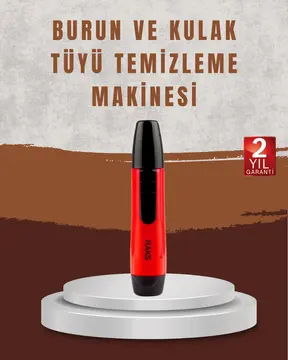 Raks Leo Burun Kulak Tüy Alma Makinesi 45 dk Şarj Süreli Kırmızı