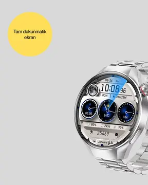 Metal Gövdeli AMOLED Akıllı Saat – Kan Oksijen Nabız ve Arama Fonksiyonlu