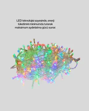 5 Metre Şeffaf Kablo LED Peri Işığı 50 Ampullü Dekoratif Led