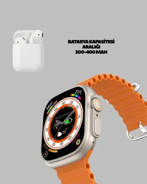 Watch 9 Max Akıllı Saat ve Kablosuz Kulaklık Seti 2 Kordonlu Sesli Görüşme Özellikli