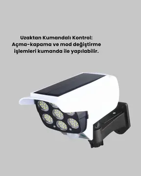 Solar Şarjlı Kamera Tasarımlı LED Duvar Lambası Hareket Sensörlü Dış Mekan Aydınlatma