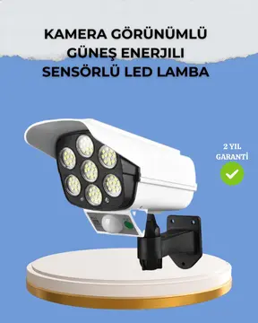 Kamera Görünümlü Solar LED Lamba Hareket Sensörlü Uzaktan Kumandalı Bahçe Duvar Aydınlatması