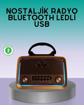 Bluetooth Özellikli Nostalji Radyo 3 Bant FM AM SW