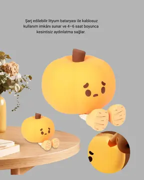 Silikon Pumpkin Night Light Telefon Tutuculu LED Lamba