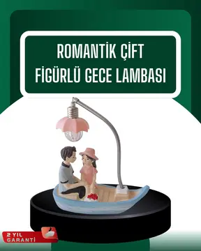 El Ele Tutuşan Çift Figürlü Dekoratif Gece Lambası Romantik Tasarım
