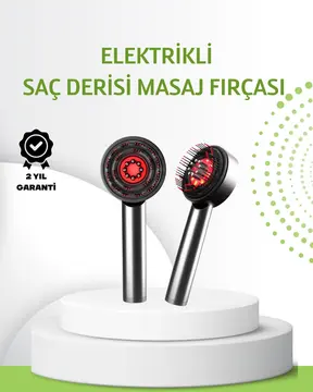 Şarjlı Saç Derisi Masaj Cihazı Kırmızı Işık ve 3D Tarak Dişli