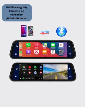 Ultra Geniş Açılı Araç Kamerası Dokunmatik Ayna Kayıtlı