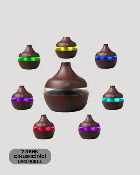 7 Renk Dinlendirici LED Işıklı Aroma Buhar Makinesi