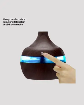 Aromaterapi Uyumlu 300 ml LED Işıklı Oda Kokusu Difüzörü