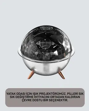 USB Şarjlı Uzay Temalı Işık Projektörü Hava Nemlendirici