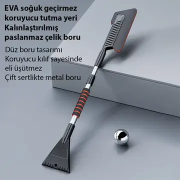ALLY Araba Kar Fırçası Kar Küreği Teleskopik Döndürülebilir Araç Kar Fırçası