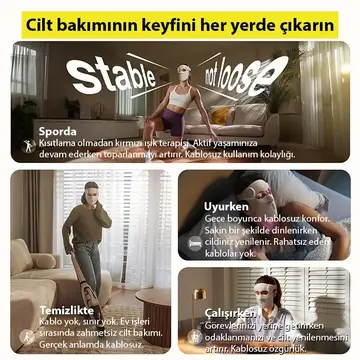 EZERE Yüz İçin Şarjlı 9 Modlu Kızılötesi & Kırmızı Işık Terapisi Maskesi – 480 Boncuklu LED Cilt Bakım Masajı Ev Tipi Işık Terapisi