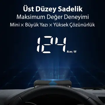 ALLY M3 HUD OBD2 Head-Up Display Dijital Hız Göstergesi E-OBD ve GPS Destekli OBD Arayüzlü - Alarmlı Ön Cam Ekran Projektör