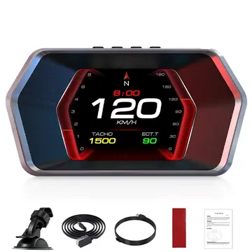 Ally P17 HUD OBD2 & GPS Çift Sistemli Araç Bilgisayarı | Dijital Kilometre Su ve Yağ Sıcaklığı Ölçer Hız & Alarm Göstergeli Oto Elektroniği