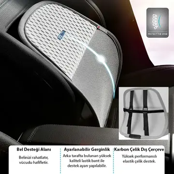 ALLY AirMesh Pro Ergonomik Bel Destek Minderi – Araba ve Ofis İçin Sırt Destek Yastığı
