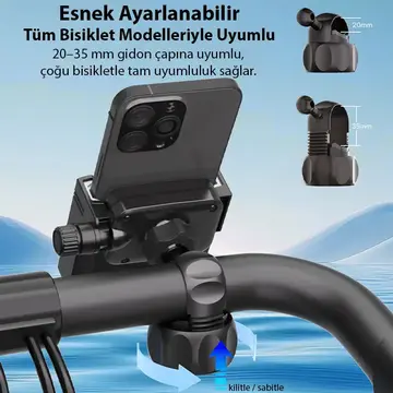 Ally Crown Gidon Bağlantılı Bisiklet ve Motosiklet Telefon Tutucu