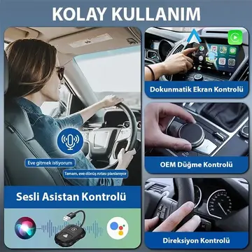 Ally iPhone-Android Kablosuz Carplay 5ghz Adaptör Çevirici -Youtube Netflix Tiktok Video Yansıtıcı