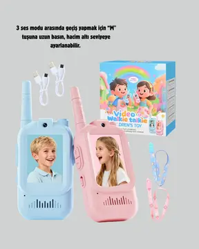 Ekranlı Walkie Talkie Oyuncağı Ses ve Görüntü Destekli